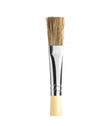 Gray bristle, flat tip artistic brush